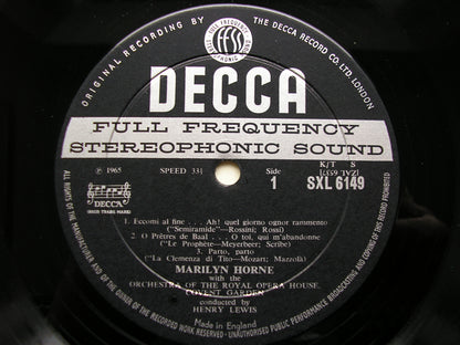 SXL 6149  OPERA ARIAS: ROSSINI / MEYERBEER / MOZART / OROHCG / LEWIS    ED1