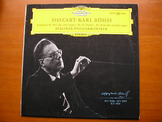 MOZART: SYMPHONIES Nos. 26 / 31 'Paris' / 34      BOHM / BERLIN PHILHARMONIC     139 159
