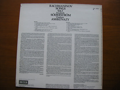 RACHMANINOV: SONGS   Volume 5     ELISABETH SODERSTROM / VLADIMIR ASHKENAZY      SXL 6940