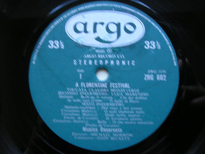 A FLORENTINE FESTIVAL: MUSIC FOR THE MEDICI WEDDING 1589      MUSICA RESERVATA / BECKETT    ZRG 602