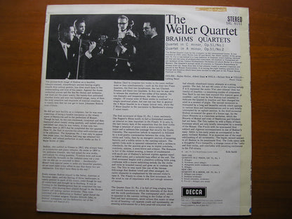 SXL 6151  BRAHMS: STRING QUARTETS Nos. 1 & 2     THE WELLER QUARTET     ED1