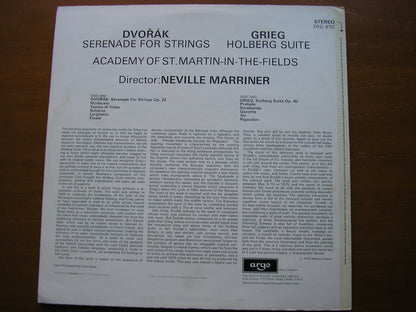 DVORAK: SERENADE FOR STRINGS / GRIEG: HOLBERG SUITE     MARRINER / ACADEMY OF ST MARTIN IN THE FIELDS     ZRG 670