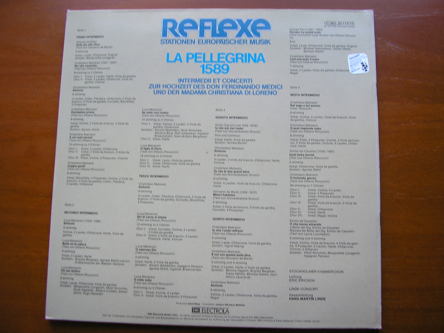 LA PELLEGRINA: MUSICAL CELEBRATION OF THE MEDICI WEDDING OF 1589     LINDE CONSORT / STOCKHOLM CHAMBER CHOIR / ERICSON / LINDE     063-30 114/5