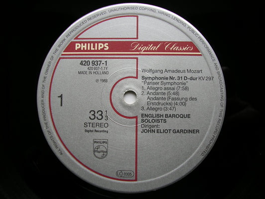 MOZART: SYMPHONIES Nos. 31 'Paris'  &  34        GARDINER / ENGLISH BAROQUE SOLOISTS      420 937