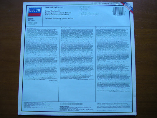 RAVEL: GASPARD DE LA NUIT / PAVANE / VALSES NOBLES ET SENTIMENTALES      ASHKENAZY     410 255
