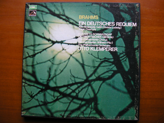 BRAHMS: REQUIEM / ALTO RHAPSODY / TRAGIC OVERTURE    SOLOISTS / PHILHARMONIA / KLEMPERER    2LP     SLS 821