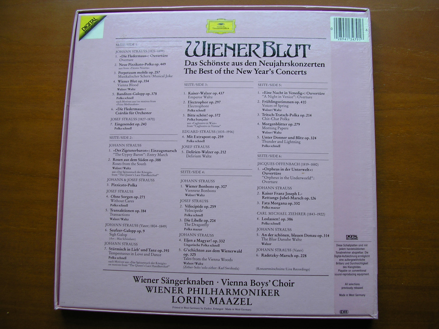 WIENER BLUT: NEW YEAR'S CONCERTS  1980 - 1983     LORIN MAAZEL / VIENNA PHILHARMONIC    3LP    413 479