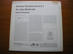 SIBELIUS: SYMPHONIES Nos. 5 & 7   BARBIROLLI / HALLE ORCHESTRA   ASD 2326