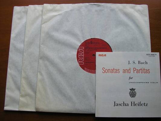 BACH: UNACCOMPANIED SONATAS & PARTITAS       JASCHA HEIFETZ       3LP       SER 5669/70