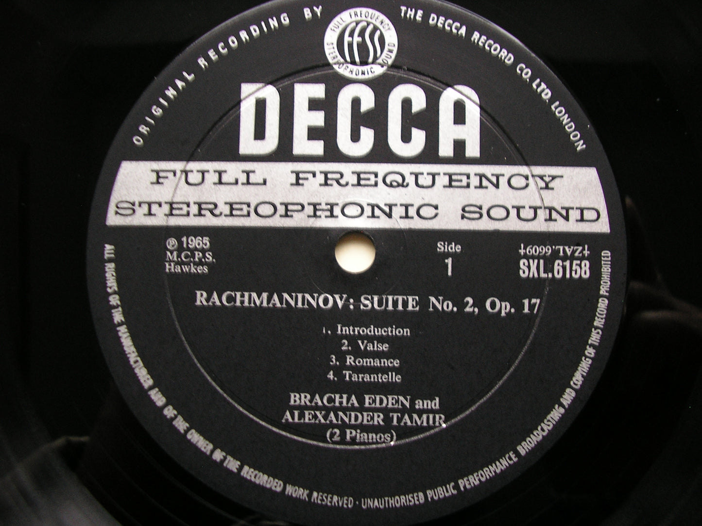 SXL 6158  MUSIC FOR TWO PIANOS     BRACHA EDEN & ALEXANDER TAMIR      ED1
