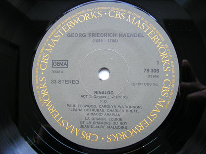 HANDEL: RINALDO  (1711)      SOLOISTS / LA GRANDE ECURIE ET LA CHAMBRE DU ROY / MALGOIRE     3LP      79308