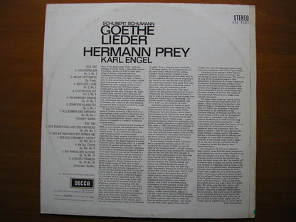 SXL 6161  GOETHE LIEDER: SCHUBERT / SCHUMANN      HERMANN PREY / KARL ENGEL      ED2