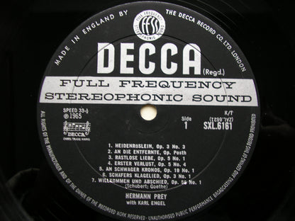 SXL 6161  GOETHE LIEDER: SCHUBERT / SCHUMANN      HERMANN PREY / KARL ENGEL      ED2