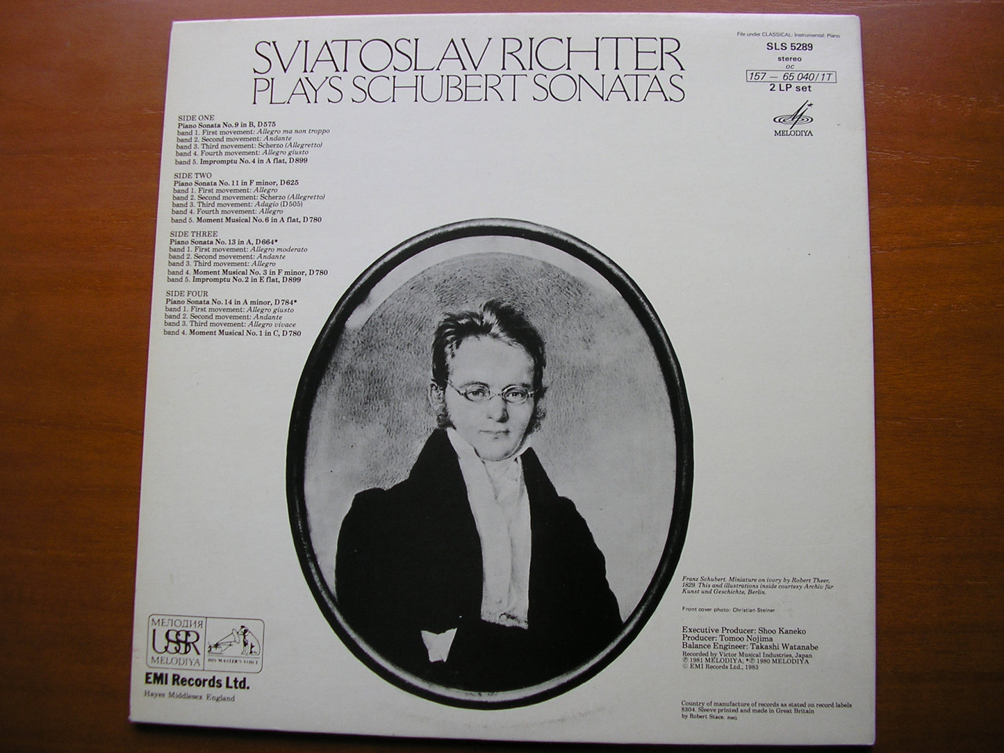 SCHUBERT: PIANO SONATAS Nos. 9 / 11 / 13 / 14 / TWO IMPROMPTUS / THREE MOMENTS MUSICAUX     SVIATOSLAV RICHTER     2LP      SLS 5289