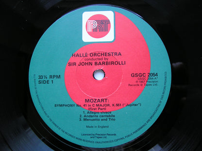 MOZART: SYMPHONIES Nos. 29  &  41  'Jupiter'       BARBIROLLI / HALLE ORCHESTRA     GSGC 2054