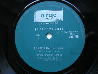 BRUCKNER: MASS No. 2 in E minor       SCHUTZ CHOIR OF LONDON / PHILIP JONES BRASS ENSEMBLE / NORRINGTON     ZRG 710