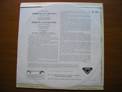 MOZART: SYMPHONIES Nos.  35 'Haffner'  &  41  'Jupiter'       KRIPS / ISRAEL PHILHARMONIC      SXL 2220
