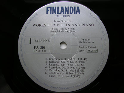 SIBELIUS: MUSIC FOR VIOLIN & PIANO       YARON / STIPELMAN      FA 301