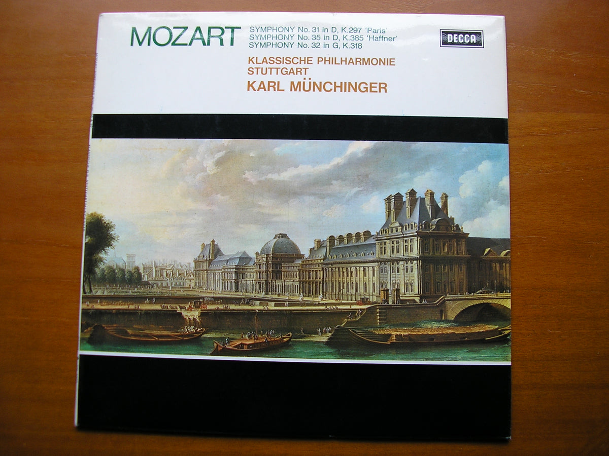 MOZART: SYMPHONIES Nos. 31 'Paris' / 32 / 35 'Haffner'      MUNCHINGER / STUTTGART PHILHARMONIC    SXL 6402