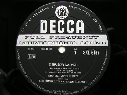 SXL 6167  DEBUSSY: LA MER / KHAMMA / RHAPSODY      ANSERMET / SUISSE ROMANDE    ED1