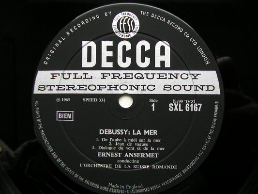 SXL 6167  DEBUSSY: LA MER / KHAMMA / RHAPSODY      ANSERMET / SUISSE ROMANDE    ED1