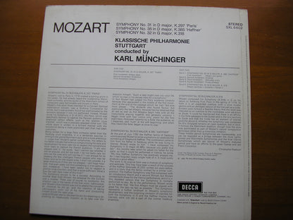 MOZART: SYMPHONIES Nos. 31 'Paris' / 32 / 35 'Haffner'      MUNCHINGER / STUTTGART PHILHARMONIC    SXL 6402