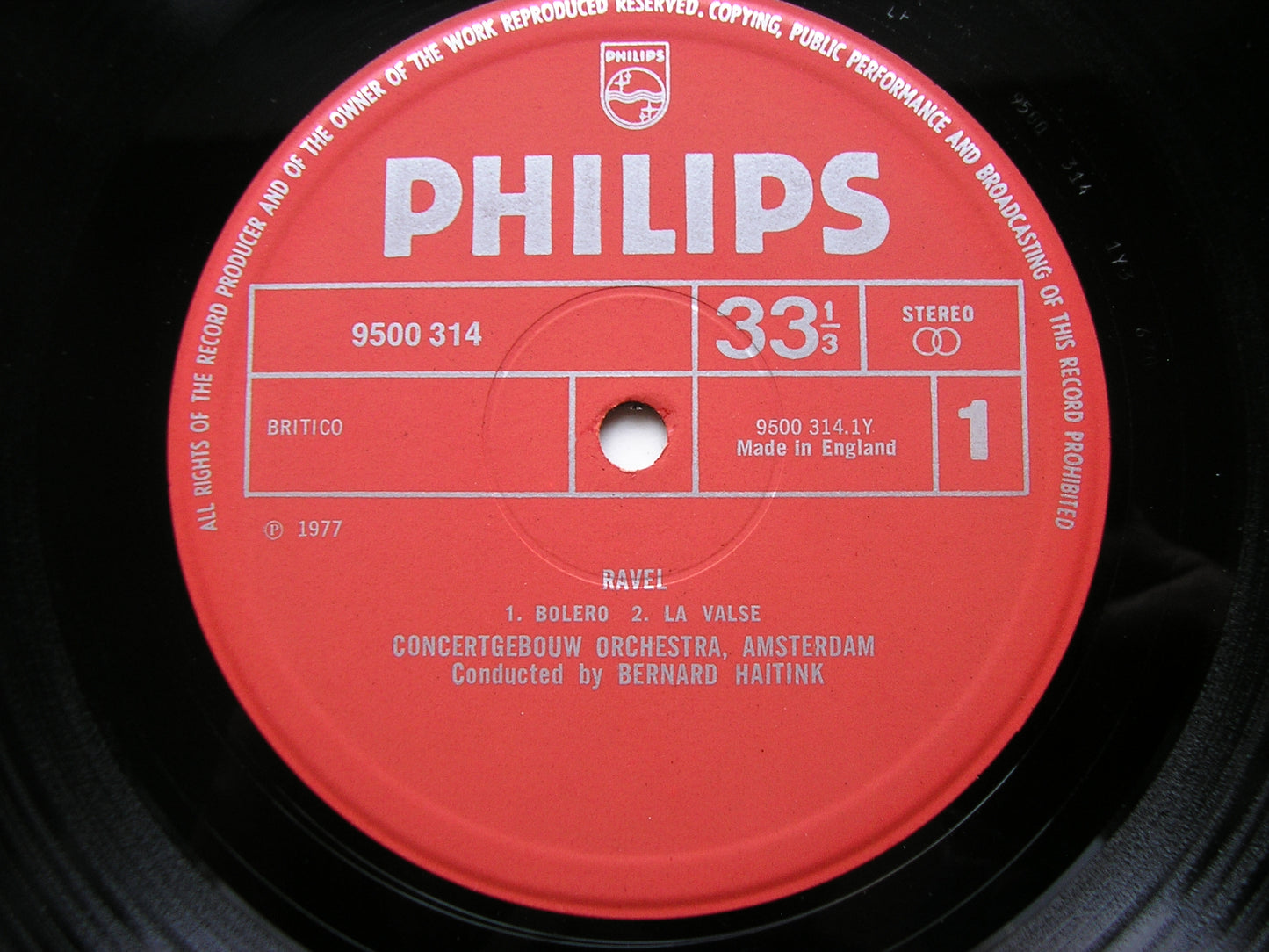 RAVEL: BOLERO / LA VALSE / LE TOMBEAU DE COUPERIN / PAVANE      HAITINK / CONCERTGEBOUW     9500 314