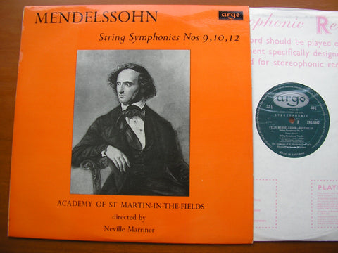 MENDELSSOHN: STRING SYMPHONIES Nos. 9 / 10 / 12      MARRINER / ASMIF     ZRG 5467