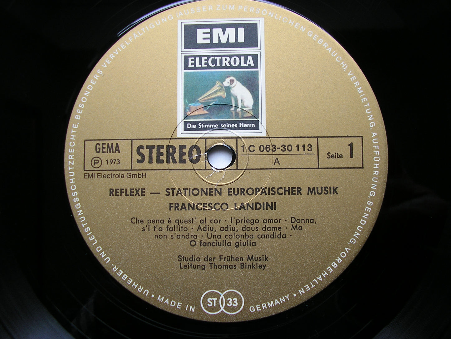 LANDINI: SONGS / INSTRUMENTAL PIECES      STUDIO OF EARLY MUSIC / BINKLEY     063-30113