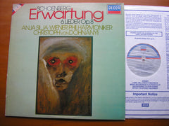 SCHOENBERG: ERWARTUNG / SIX LIEDER Op. 8    ANJA SILJA / VIENNA PHILHARMONIC ORCHESTRA / DOHNANYI    SXDL 7509