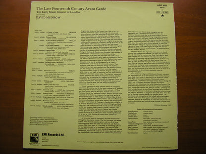 LATE 14th CENTURY AVANT GARDE: SONGS & INSTRUMENTAL PIECES     THE EARLY MUSIC CONSORT OF LONDON / MUNROW     ASD 3621
