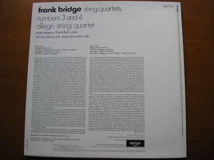 BRIDGE: STRING QUARTETS Nos. 3 & 4        ALLEGRI STRING QUARTET      ZRG 714