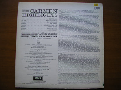 SXL 6156  BIZET: CARMEN    highlights    RESNIK / DEL MONACO / KRAUSE / SUISSE ROMANDE / SCHIPPERS     ED2