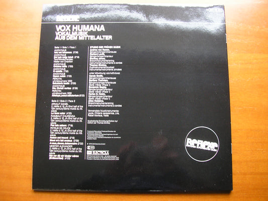 VOX HUMANA: VOCAL MUSIC OF THE MIDDLE AGES       STUDIO OF EARLY MUSIC / BINKLEY     069-46401