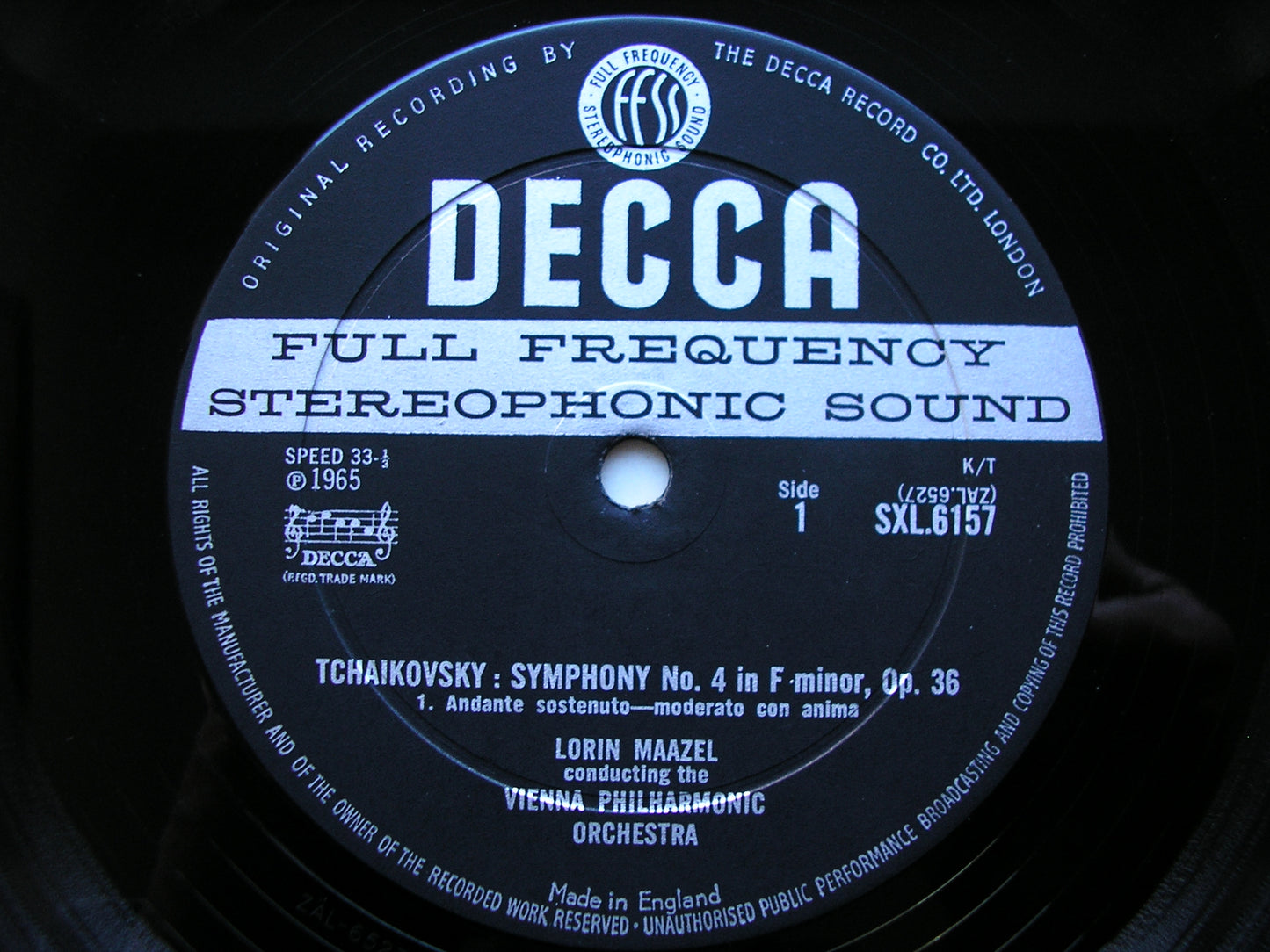 SXL 6157  TCHAIKOVSKY: SYMPHONY No. 4       MAAZEL / VIENNA PHILHARMONIC     ED1