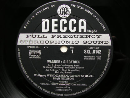 SXL 6142  WAGNER: SIEGFRIED   excerpts     NILSSON / WINDGASSEN / VIENNA PHILHARMONIC / SOLTI     ED2