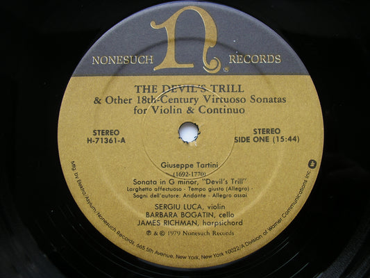 TARTINI: THE DEVIL'S TRILL / VIOLIN SONATAS BY CHABRAN & NARDINI     LUCA / BOGATIN / RICHMAN    H-71361