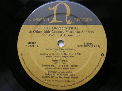 TARTINI: THE DEVIL'S TRILL / VIOLIN SONATAS BY CHABRAN & NARDINI     LUCA / BOGATIN / RICHMAN    H-71361