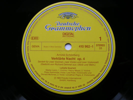 SCHOENBERG: VERKLARTE NACHT / STRING TRIO     LASALLE QUARTET / McINNES / PEGIS    410 962