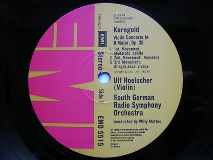 KORNGOLD: VIOLIN CONCERTO / MUCH ADO ABOUT NOTHING Suite / THEME & VARIATIONS Op. 42       HOELSCHER / SGRSO / MATTES      EMD 5515