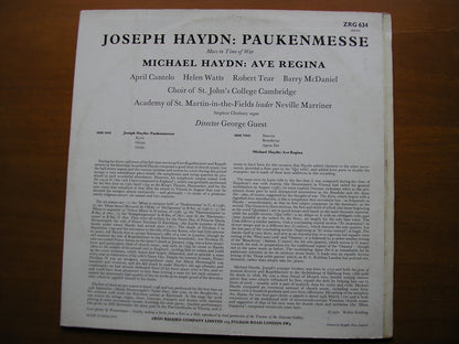 HAYDN: MASS IN TIME OF WAR / MICHAEL HAYDN: AVE REGINA     SOLOISTS / CHOIR / ASMIF / GUEST     ZRG 634