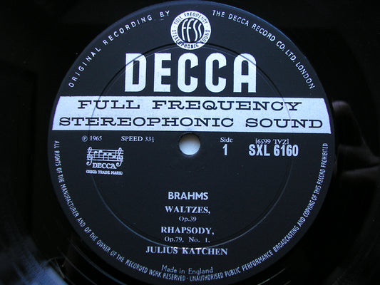 SXL 6160  BRAHMS: COMPLETE PIANO WORKS  Volume 4        JULIUS KATCHEN      ED1