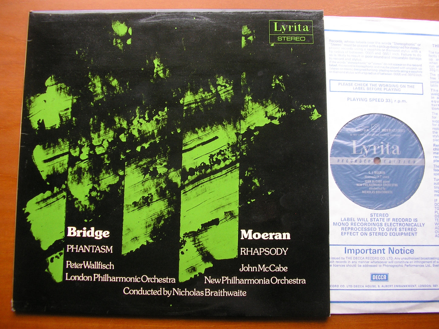 BRIDGE: PHANTASM / MOERAN: RHAPSODY    WALLFISCH / LPO / McCABE / NPO / BRAITHWAITE      SRCS 91