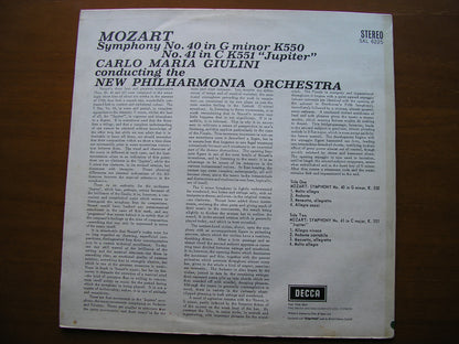 MOZART: SYMPHONIES Nos. 40  &  41  'Jupiter'      GIULINI / NEW PHILHARMONIA     SXL 6225