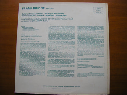 BRIDGE: SUITE FOR STRINGS / CHERRY RIPE / SALLY IN OUR ALLEY / LAMENT      BOULT / LONDON PHILHARMONIC    SRCS 73