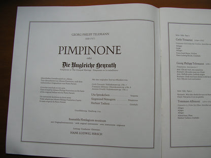 TELEMANN: PIMPINONE  (1725)   SPRECKELSEN / NIMSGERN / ENSEMBLE FLORILEGIUM MUSICUM / HIRSCH     2LP    4.41953 CX