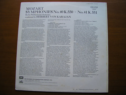MOZART: SYMPHONIES Nos. 40  &  41  'Jupiter'      KARAJAN / BERLIN PHILHARMONIC     ASD 2732