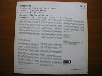SXL 6166  MENDESSOHN: SYMPHONY No. 4  'Italian'  / THREE OVERTURES      ANSERMET / SUISSE ROMANDE     ED2