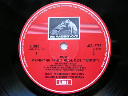 MOZART: SYMPHONIES Nos. 40  &  41  'Jupiter'      KARAJAN / BERLIN PHILHARMONIC     ASD 2732