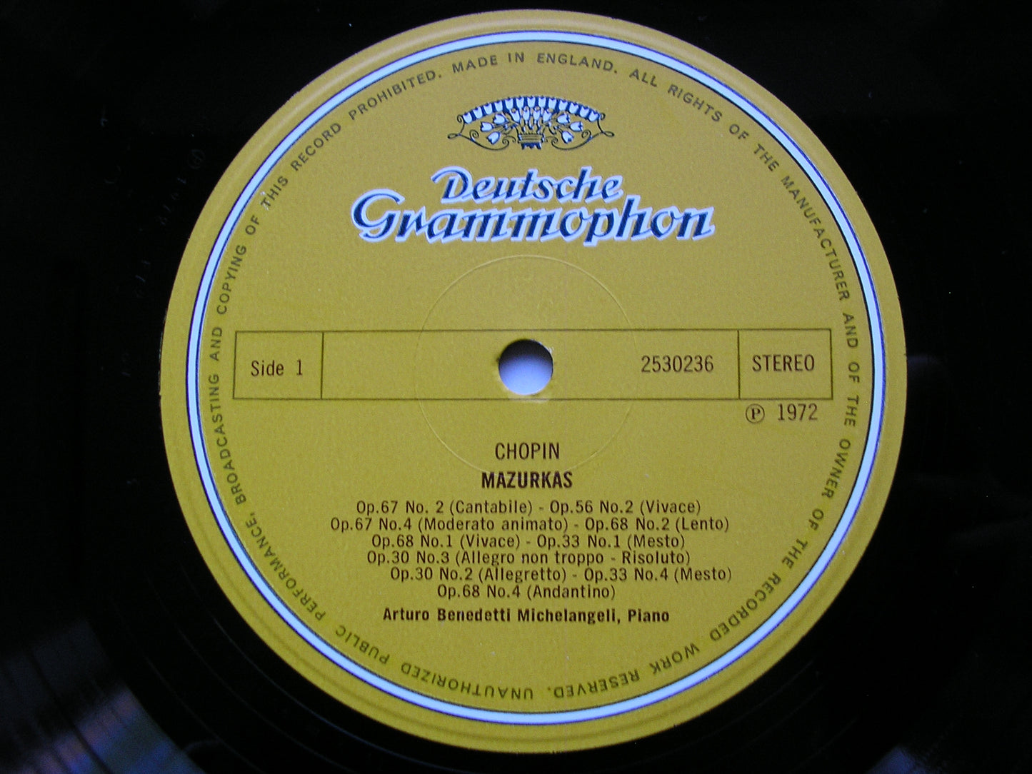 CHOPIN: 10 MAZURKAS / PRELUDE Op.45 / BALLADE Op. 23 / SCHERZO Op. 31      MICHELANGELI      2530 236